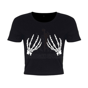 เสื้อเอวลอยพิมพ์โลโก้ได้ตามต้องการ,เสื้อครอปแบบสั่งทำสำหรับผู้หญิง - Product Image 5