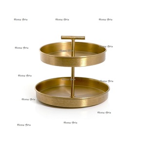 Serviteur à gâteau en fer et bois de dernière génération, qualité supérieure, forme ronde, pour la maison et l'hôtel - Product Image 2