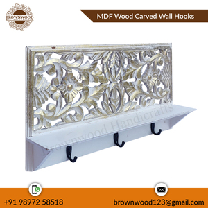 Top Quality Elegant Design Wall Mounted Wood Carved Wall <b>Hook</b> Hand Carved Wooden Wall <b>Coat</b> <b>Hooks</b> Wholesale Price - Product Image 4
