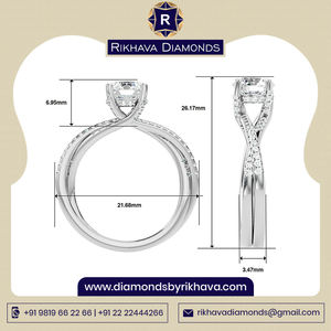 Elegante anillo de diamante solitario de oro blanco de 10 quilates Diamantes puros con pureza de metal Hermosa joyería - Product Image 2