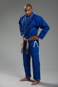Kimono de Jiu-Jitsu Unisexe Sur Mesure Bleu Vierge Tissage Perlé 450 GSM 100% Coton Durable Respirant Logo Personnalisable - Product Image 4