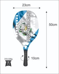 Raquettes de beach tennis et de padel sur mesure avec face en fibre de carbone et verre, poids 310-330g, longueur 50cm, logos et combinaisons de couleurs - Product Image 1