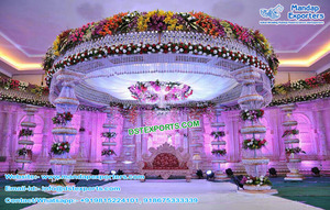 El mejor precio para la boda tradicional Ganesha Mandap Set Portable Crystal Ganesha Pillar y Maharaja para la boda Mandapam - Product Image 6
