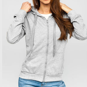 Sweat à capuche en coton blanc léger, hoodie personnalisé avec transferts de chaleur, sweat à capuche fermeture éclair - Product Image 1