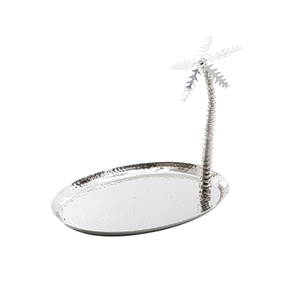 Plateau de service à dessert martelé en laiton taille et forme personnalisées plateau de service à thé et café pour l'utilisation de hotelware - Product Image 6