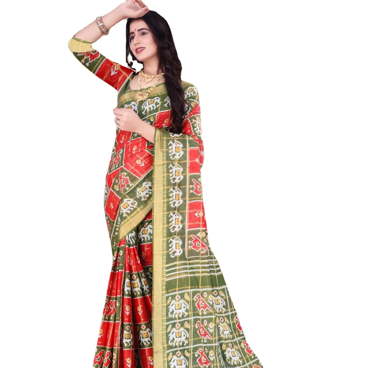 最新のインドの純粋なバンダニサリーデザイナー卸売伝統的なコットンサリーファンシーサリー女性がインドの結婚式を着る2023