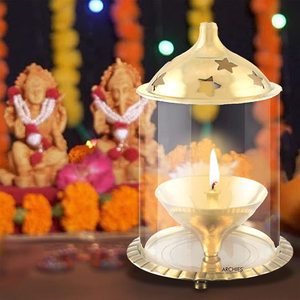 Newest Design <b>Oil</b> Lamp Diya Tableware lightning Decor for Home & Garden Gold Finishing Modern Design Metal <b>Oil</b> Lamp Lanterns Jar - Product Image 2