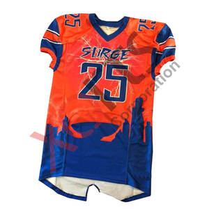 Maillot de football orange et bleu de meilleure qualité, entièrement sublimé avec nom et numéro, vêtements de football grande taille respirants - Product Image 3
