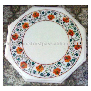 หินอ่อนฝังหิน Pietra Dura ตกแต่งบ้านตารางด้านบน - Product Image 1