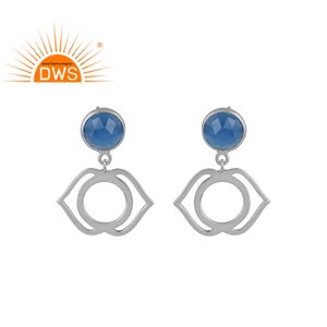 ออกแบบ Anja จักระวางต่างหูในเงิน925กับสีฟ้า Chalcedony พลอยห้อยต่างหูผู้จัดจำหน่าย - Product Image 1