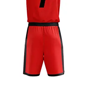 लाल रंग नई बास्केटबॉल वर्दी जर्सी के लिए पेशेवर खेल प्लेयर पर अपने खुद के लोगो के साथ थोक मूल्य