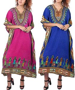 Caftan en polyester pour femmes Caftan Long Beach Wear Maxi Gown Loose Viscose Nightwear Dress pour adultes - Product Image 1