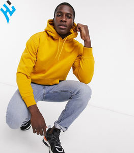 Huzaima International เสื้อผ้าสไตล์ปักสีเหลือง,เสื้อผ้าแนวสตรีทมีฮู้ดเข้ารูปหลวมผ้าฝ้าย100% เทอร์รี่ฝรั่งเศสสำหรับผู้ชาย - Product Image 4