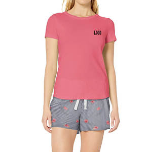Conjunto de Dos Piezas de Verano para Mujer al por Mayor, Camiseta Lisa y Pantalones Cortos, Traje Deportivo Informal, Camiseta Lisa, Atuendo Informal - Product Image 5