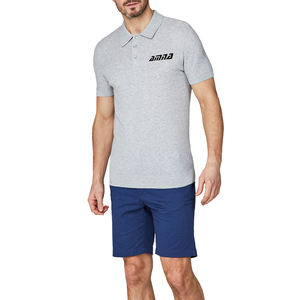 Polos de media manga para hombre, camisas de color marrón con cuello y pantalones cortos de verano, venta al por mayor - Product Image 3