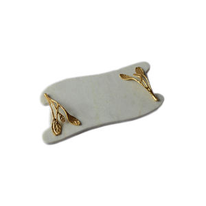 Plateau de service de conception en pierre de qualité supérieure avec nouveau plateau de service poli et brillant de conception de finition plaquée argent - Product Image 5