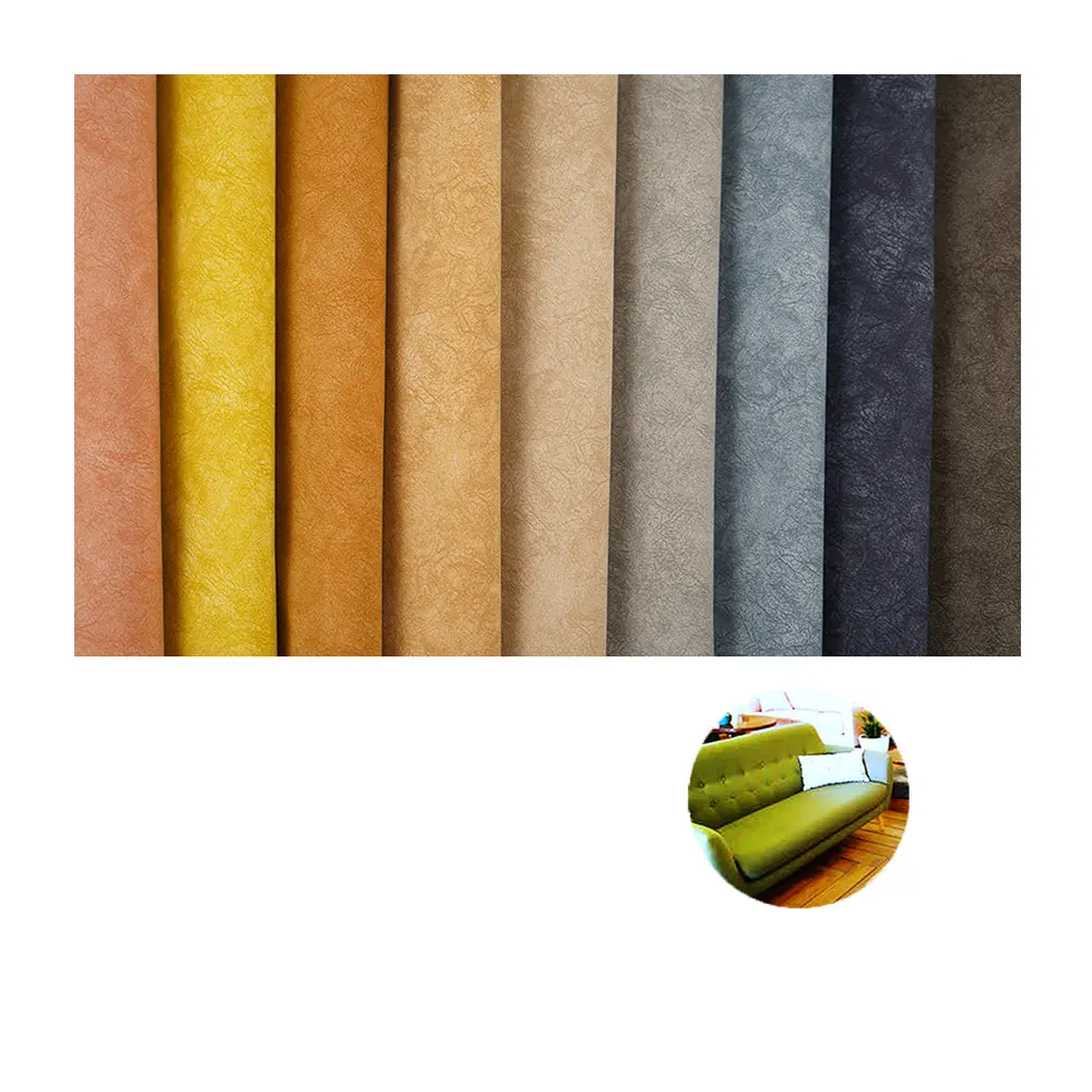 Amazon Venta caliente ultra gamuza sofá tela impermeable imitación cuero vinilo tela