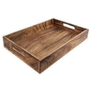 Venta al por mayor de calidad superior bandeja de madera para servir con mango recortado decoración del hogar bandeja de madera para servir con asa - Product Image 2