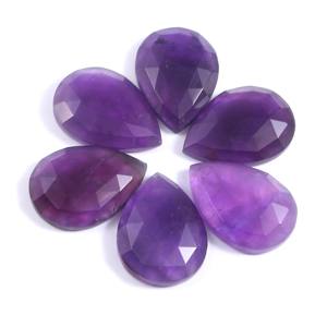 ลูกแพร์พลอยเหลี่ยมเพชรพลอยขนาด15X10มม. สำหรับทำเครื่องประดับ,พลอยแอเมทิสต์ดอกกุหลาบตัดแบบธรรมชาติ - Product Image 2