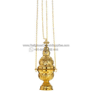 Encensoir en laiton à 4 chaînes en finition polie - 22244-1 - Product Image 2