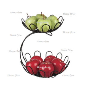 Iron Black Color Fruits <b>Basket</b> With Three Tier Handmade Round Shape Fruits And <b>Vegetables</b> <b>Basket</b> At Good Price - Product Image 5
