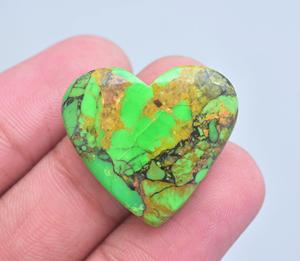 Cabochon de cuivre turquoises en forme de cœur, pierres précieuses, 1 pièce, vente en gros - Product Image 6