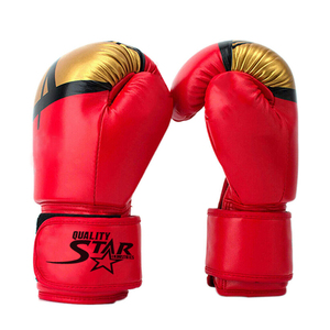 Guantes de Boxeo Personalizables de Piel Sintética PU Roja y Dorada de Calidad Star, con Correa Ajustable para la Muñeca, para Adultos - Product Image 4
