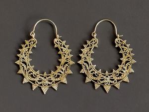 Pendiente de Mandala, Color dorado, étnico, de latón - Product Image 3