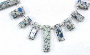 Gema Natural de jaspe K2, 27 piezas, forma rectangular facetada, Briolette, fabricación de joyas - Product Image 5