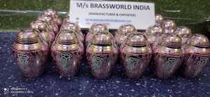 Souvenir rouge brillant, urne de crémation, fournitures de funérailles, brasworld inde - Product Image 6