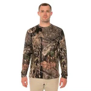 Pleine sublimation imprimé camouflage à manches longues chemise 100% polyester t-shirts