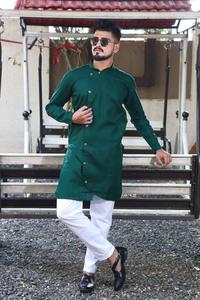 Vêtements traditionnels de Malaisie de bonne qualité costumes kurta en coton pour hommes designer baju malayu - Product Image 2