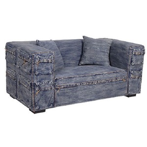 Modern Living Room Denim Fabric <b>Sofa</b> | Luxury Upholstered Jeans <b>Sofa</b> Set with Solid <b>Wood</b> <b>Frame</b> | Comfortable Couch <b>for</b> Home room - Product Image 1