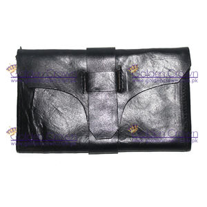 Portefeuille en cuir allemand Golden Crown |   Portefeuille de soldats allemands de la Seconde Guerre mondiale, noir, taille standard - Product Image 1