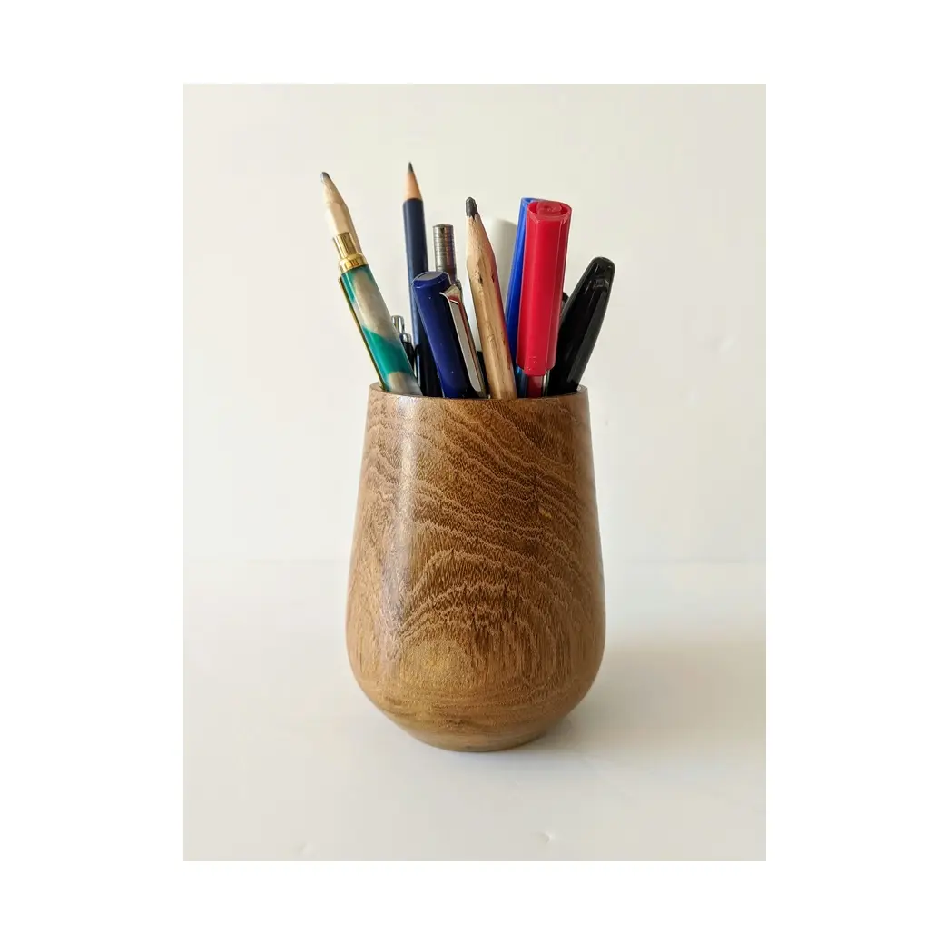 Porte-crayon en bois manga poli naturel, pour stylos crayons, à utiliser pour la maison et le bureau, fabrication indienne, fait à la main