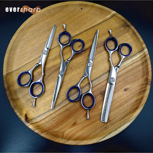 Ciseaux à effiler professionnels Eversharp en acier inoxydable, 32 dents, manche bleu, pour droitiers - Product Image 6