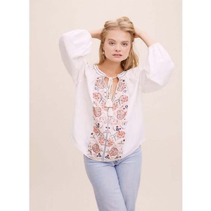 Floral brodé temps chaud garde-robe Collection femmes Blouse doux charme dames haut gland cravates pour bohème touche - Product Image 1