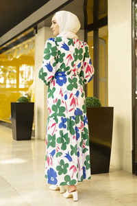 Robe de sécurité à motifs floraux, vêtements islamiques, tenue turque modeste, Abaya tunique Hijab, mode - Product Image 2