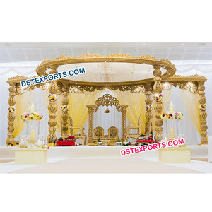 Mandap de Madera para Bodas Indias, Nuevo Diseño, Tallado a Mano, Elegante Mandap para Bodas del Sur de la India, Instalación en Australia - Product Image 1