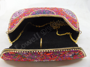 handmade Orange & Multi gravel stone mosaic stone <b>Clutch</b> Bag purse handbag <b>Wedding</b> Party Crystal <b>Clutch</b> Purses evening bag fo - Product Image 5