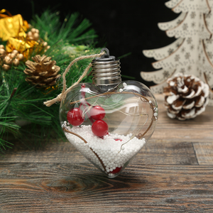 Décoration de Noël SHUANGYUAN, <span class=keywords><strong>boules</strong></span> de décoration d'arbre suspendues en forme de cœur, matériau PET transparent, éclairage LED - Product Image 4