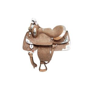 Selle de cheval Western en cuir véritable avec ensembles et sangles pour les sports équestres - Product Image 3