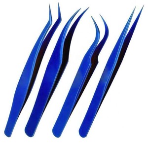 Pinzas Profesionales de Acero Inoxidable para Cejas, Pinzas Puntiagudas para Extensión de Pestañas Postizas, Juego de Pinzas en Colores Plata, Oro, Arcoíris y Azul - Product Image 2