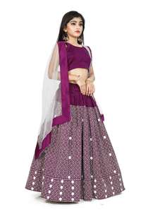 Vêtements de mariage indiens, épais, de styliste, en broderie, pour enfants, lehenga choli, prêt à porter, faible prix, nouvelle collection - Product Image 5