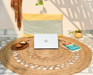 Alfombra Redonda Abstracta de Bambú Hecha a Mano Tradicional India para Halloween, Navidad, Cocina, Reversible y Lavable - Product Image 1