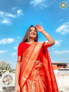 Sarerie de mariée style sud-indien, en soie, magnifique produit chaud, riche Minakari, palu, avec tissage de travail indien, 2022 - Product Image 5