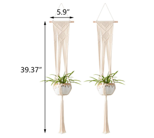Macrame Plant Hangers Home Decor Hanging Plant Shelf Indoor Wall Planter for Wholesale - Product Image 3