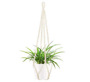 Panier suspendu pour plantes en coton fait main, décoration d'intérieur, support pour plantes en macramé - Product Image 1