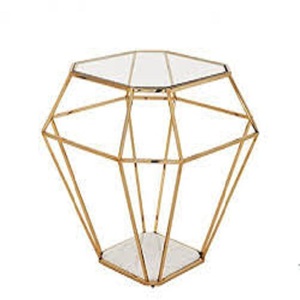 Mesa decorativa de hoja de plata y espejo para sala de estar, superventas, muebles de metal de aspecto moderno 2024 a precio de fábrica al por mayor - Product Image 4