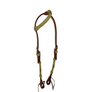 Collier de tête de cheval en cuir de vache d'Argentine de qualité supérieure fait à la main, avec une seule oreille, perles, rênes, collier de poitrail pour cheval - Product Image 3